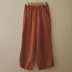 Flax Cropped Wide Leg Linen Pants